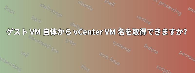 ゲスト VM 自体から vCenter VM 名を取得できますか?