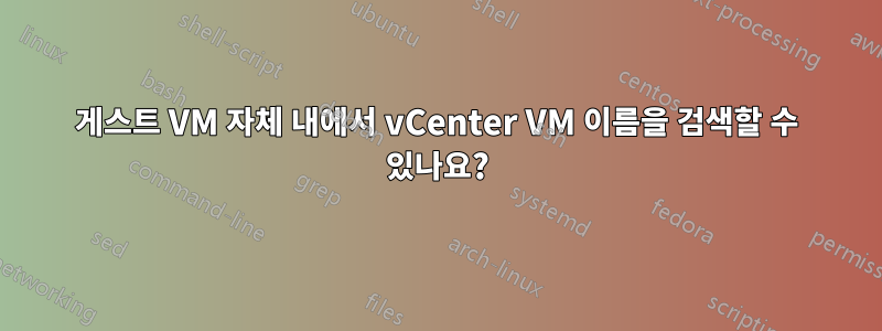 게스트 VM 자체 내에서 vCenter VM 이름을 검색할 수 있나요?