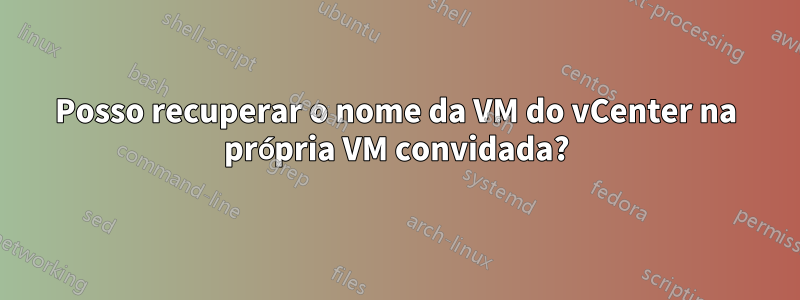 Posso recuperar o nome da VM do vCenter na própria VM convidada?