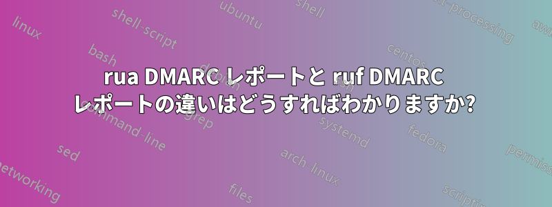 rua DMARC レポートと ruf DMARC レポートの違いはどうすればわかりますか?