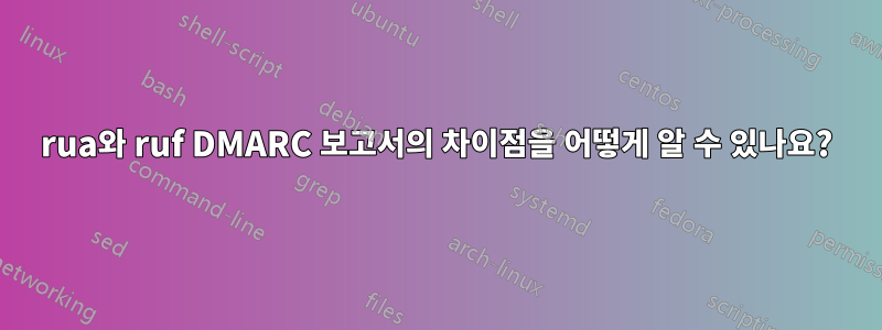 rua와 ruf DMARC 보고서의 차이점을 어떻게 알 수 있나요?