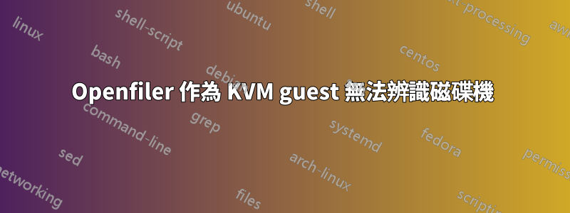 Openfiler 作為 KVM guest 無法辨識磁碟機