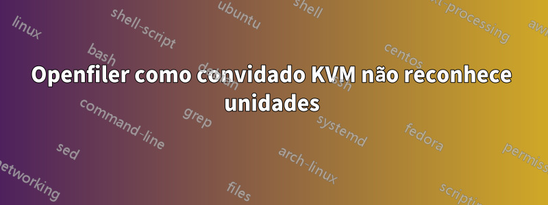 Openfiler como convidado KVM não reconhece unidades