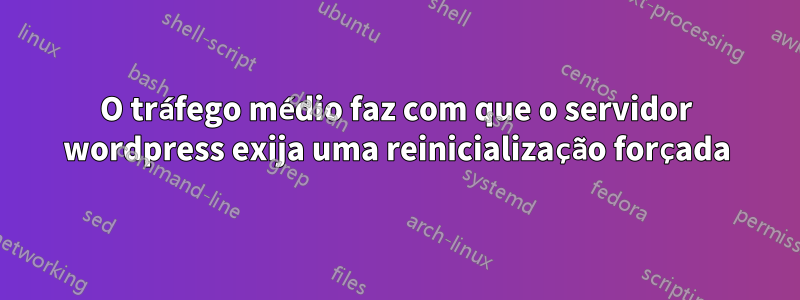 O tráfego médio faz com que o servidor wordpress exija uma reinicialização forçada