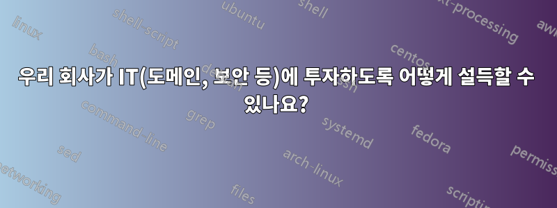 우리 회사가 IT(도메인, 보안 등)에 투자하도록 어떻게 설득할 수 있나요?