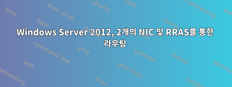 Windows Server 2012, 2개의 NIC 및 RRAS를 통한 라우팅