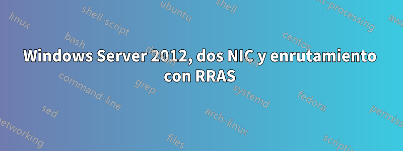 Windows Server 2012, dos NIC y enrutamiento con RRAS