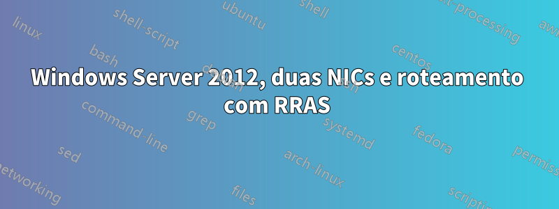 Windows Server 2012, duas NICs e roteamento com RRAS