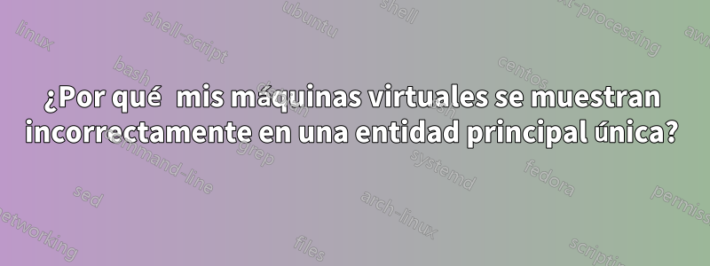 ¿Por qué mis máquinas virtuales se muestran incorrectamente en una entidad principal única?