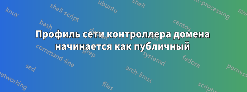 Профиль сети контроллера домена начинается как публичный