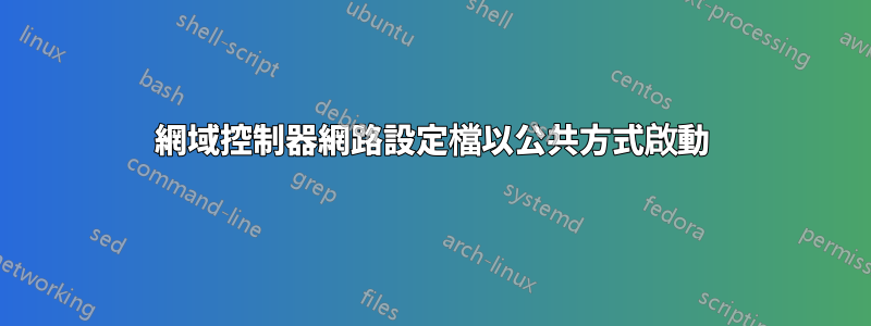 網域控制器網路設定檔以公共方式啟動