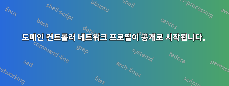 도메인 컨트롤러 네트워크 프로필이 공개로 시작됩니다.