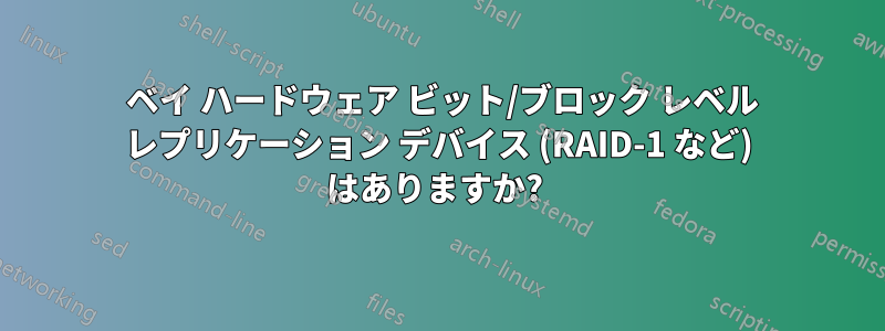 2 ベイ ハードウェア ビット/ブロック レベル レプリケーション デバイス (RAID-1 など) はありますか? 