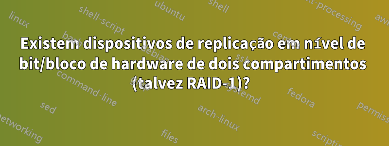 Existem dispositivos de replicação em nível de bit/bloco de hardware de dois compartimentos (talvez RAID-1)? 