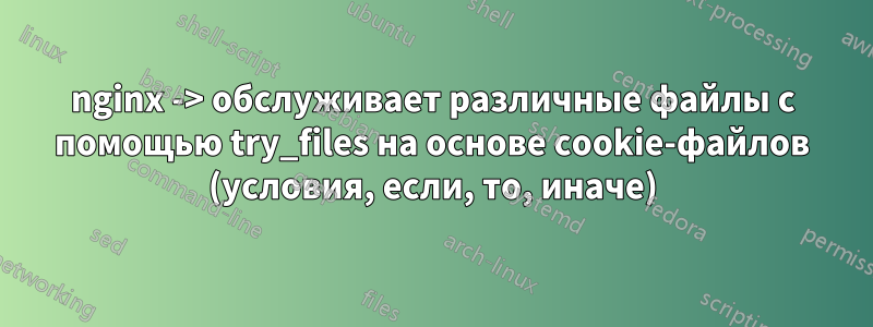 nginx -> обслуживает различные файлы с помощью try_files на основе cookie-файлов (условия, если, то, иначе)