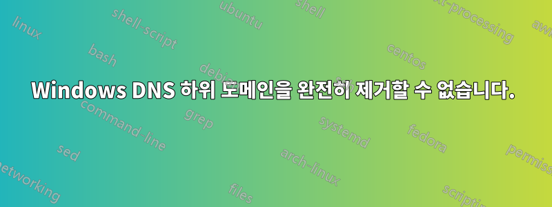 Windows DNS 하위 도메인을 완전히 제거할 수 없습니다.