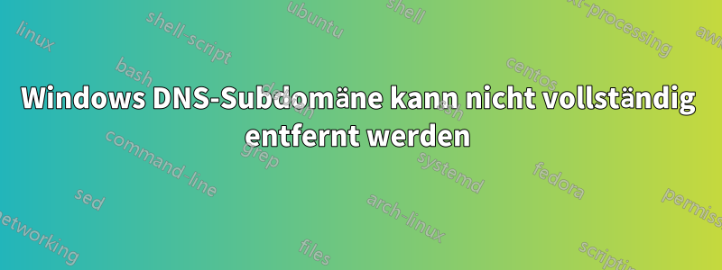 Windows DNS-Subdomäne kann nicht vollständig entfernt werden