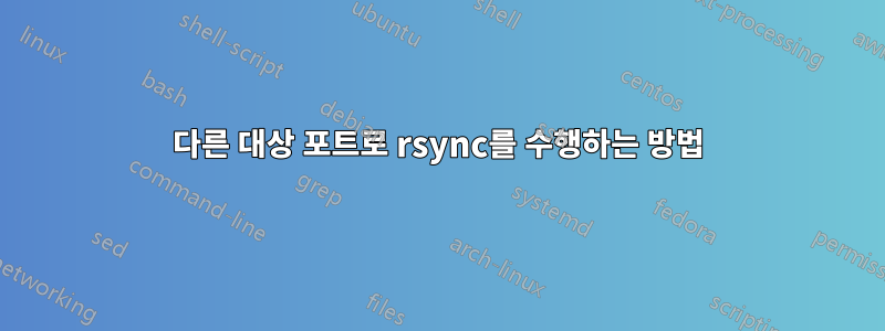 다른 대상 포트로 rsync를 수행하는 방법