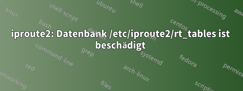 iproute2: Datenbank /etc/iproute2/rt_tables ist beschädigt