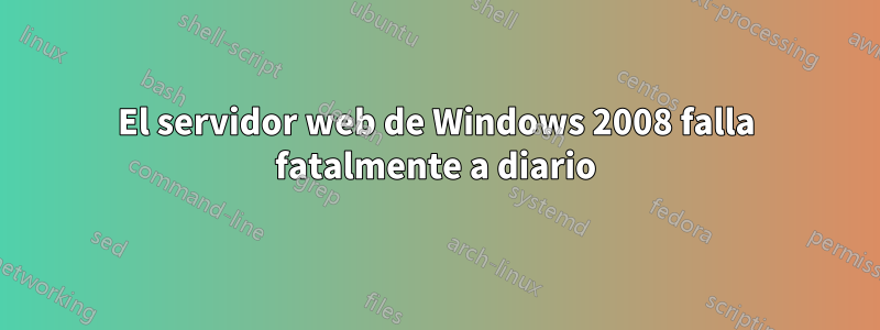 El servidor web de Windows 2008 falla fatalmente a diario