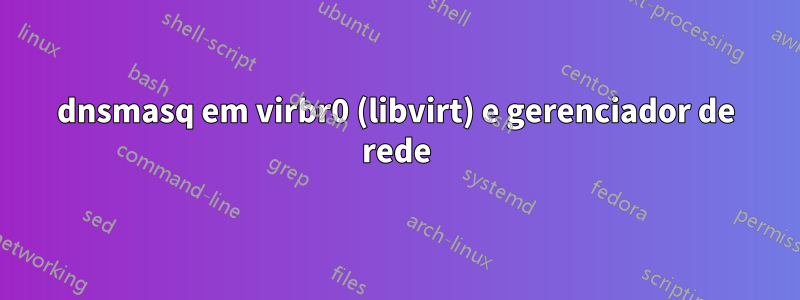 dnsmasq em virbr0 (libvirt) e gerenciador de rede