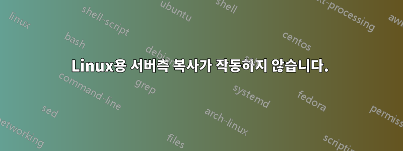 Linux용 서버측 복사가 작동하지 않습니다.