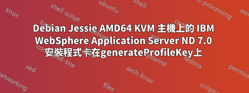 Debian Jessie AMD64 KVM 主機上的 IBM WebSphere Application Server ND 7.0 安裝程式卡在generateProfileKey上