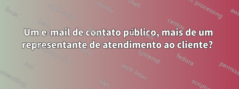 Um e-mail de contato público, mais de um representante de atendimento ao cliente? 