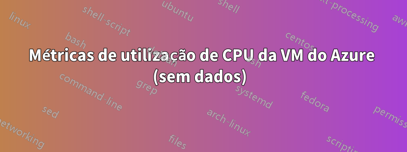 Métricas de utilização de CPU da VM do Azure (sem dados) 