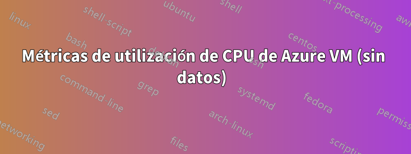 Métricas de utilización de CPU de Azure VM (sin datos) 