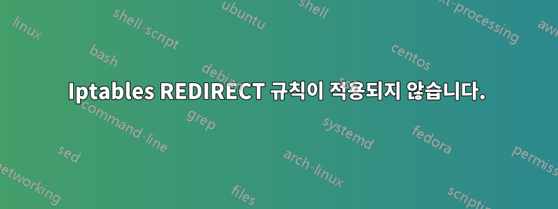 Iptables REDIRECT 규칙이 적용되지 않습니다.