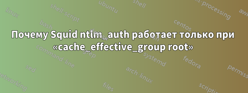 Почему Squid ntlm_auth работает только при «cache_effective_group root»