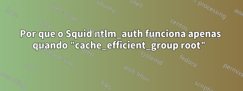 Por que o Squid ntlm_auth funciona apenas quando "cache_efficient_group root"