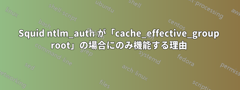 Squid ntlm_auth が「cache_effective_group root」の場合にのみ機能する理由