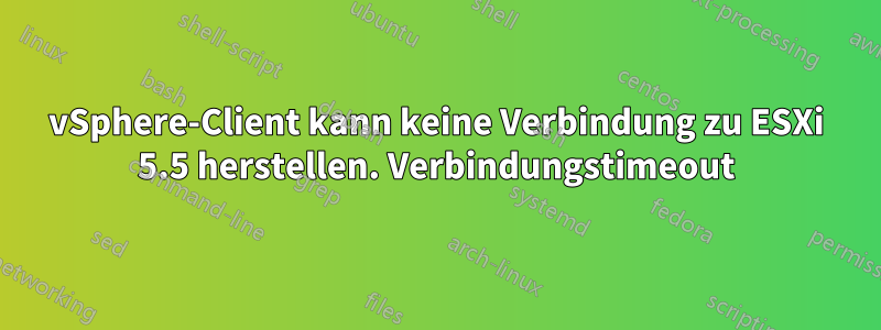 vSphere-Client kann keine Verbindung zu ESXi 5.5 herstellen. Verbindungstimeout