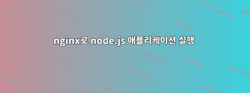 nginx로 node.js 애플리케이션 실행