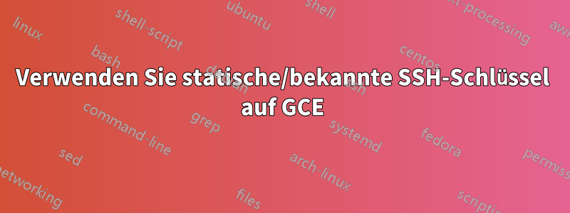 Verwenden Sie statische/bekannte SSH-Schlüssel auf GCE