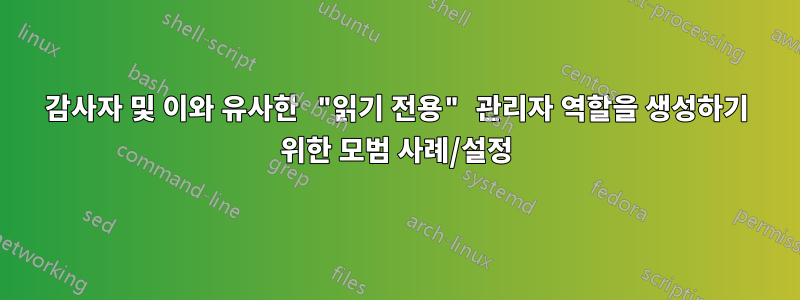 감사자 및 이와 유사한 "읽기 전용" 관리자 역할을 생성하기 위한 모범 사례/설정