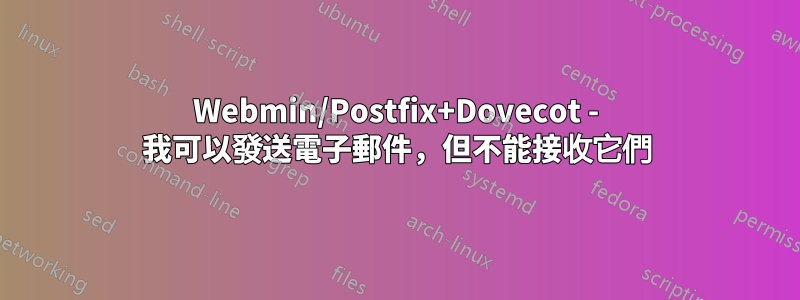 Webmin/Postfix+Dovecot - 我可以發送電子郵件，但不能接收它們