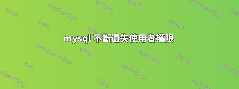 mysql 不斷遺失使用者權限