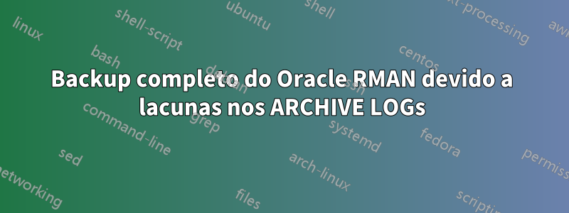 Backup completo do Oracle RMAN devido a lacunas nos ARCHIVE LOGs