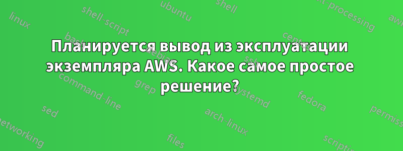 Планируется вывод из эксплуатации экземпляра AWS. Какое самое простое решение?