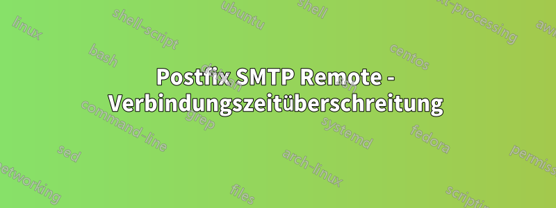 Postfix SMTP Remote - Verbindungszeitüberschreitung