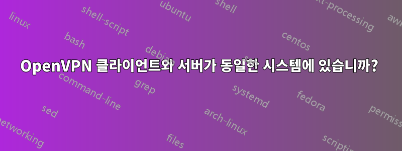 OpenVPN 클라이언트와 서버가 동일한 시스템에 있습니까?