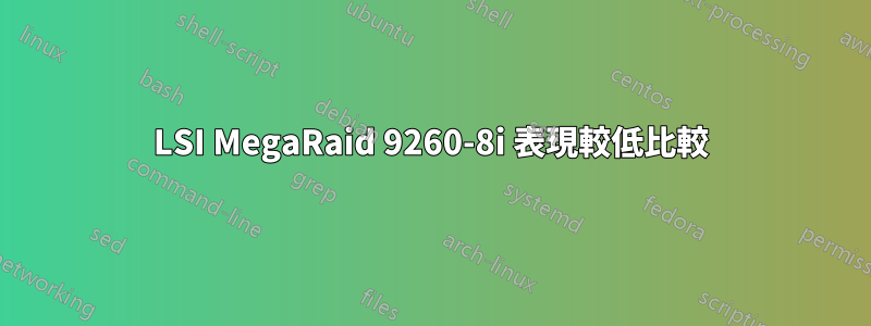 LSI MegaRaid 9260-8i 表現較低比較