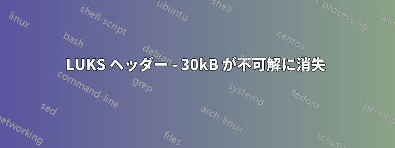 LUKS ヘッダー - 30kB が不可解に消失