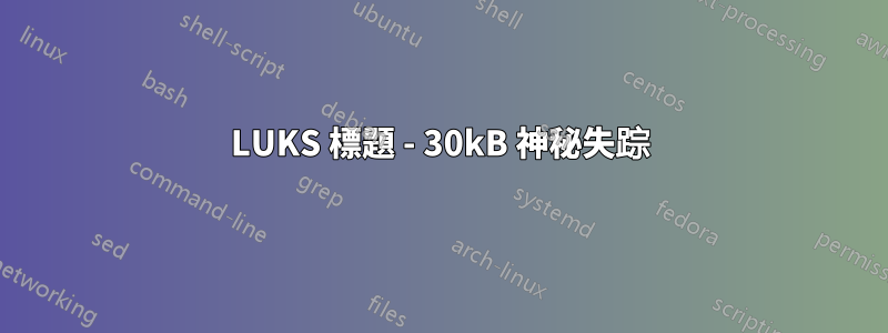 LUKS 標題 - 30kB 神秘失踪