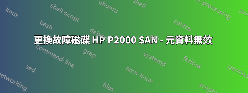 更換故障磁碟 HP P2000 SAN - 元資料無效