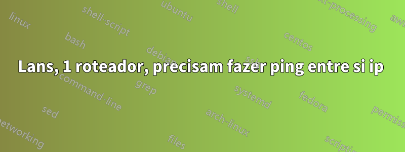 2 Lans, 1 roteador, precisam fazer ping entre si ip 