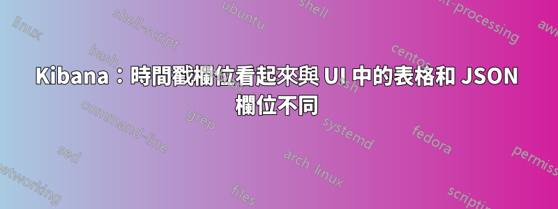 Kibana：時間戳欄位看起來與 UI 中的表格和 JSON 欄位不同